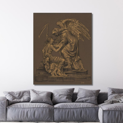 L'Angelo Della Morte Evelyn De Morgan emg32 quadro stampato su tela