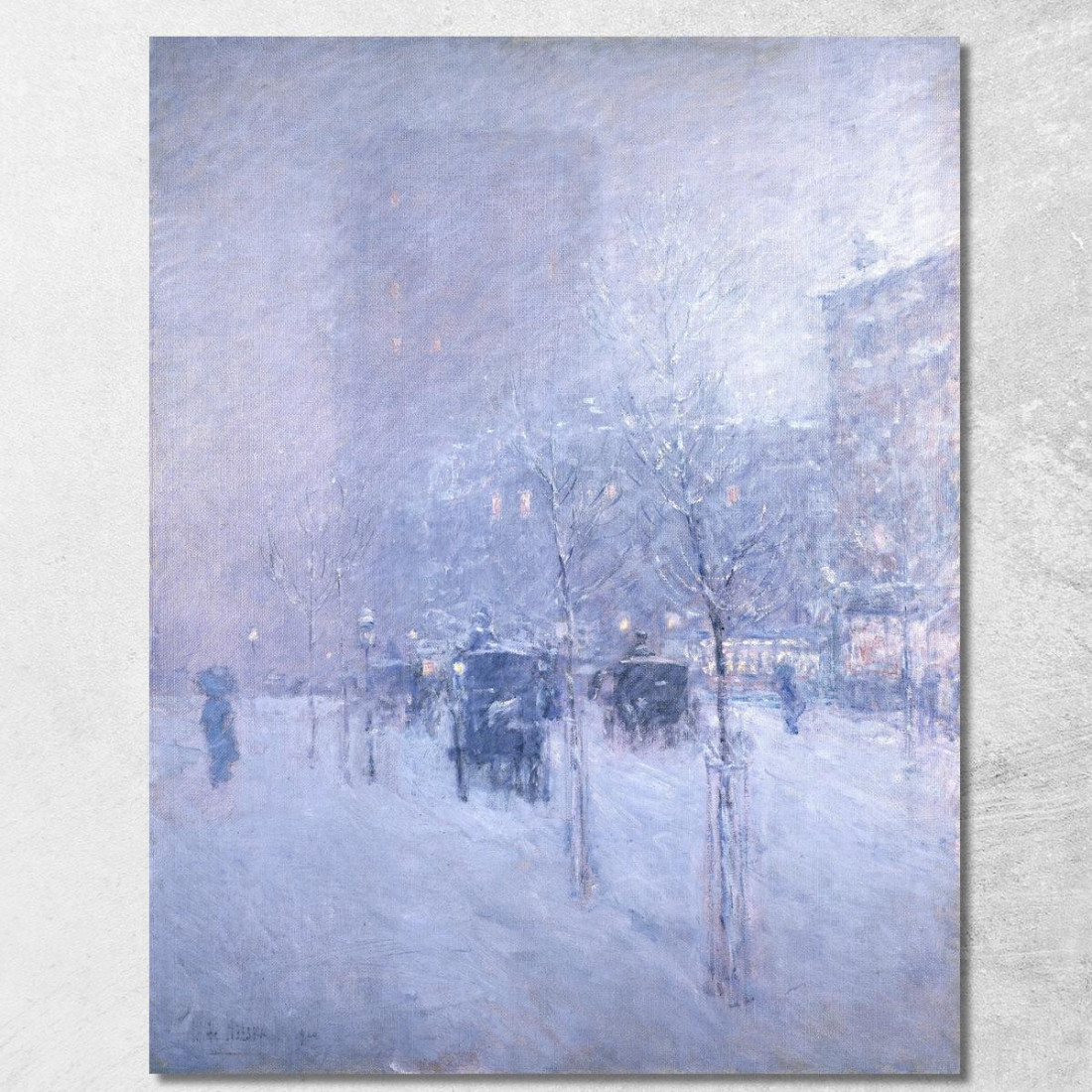 Tardo Pomeriggio Invernale A New York Childe Hassam chs31 quadro stampato su tela Tardo Pomeriggio Invernale A New York Childe Hassam chs31 quadro stampato su tela