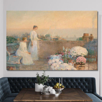 Crepuscolo Childe Hassam chs32 quadro stampato su tela