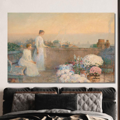 Crepuscolo Childe Hassam chs32 quadro stampato su tela