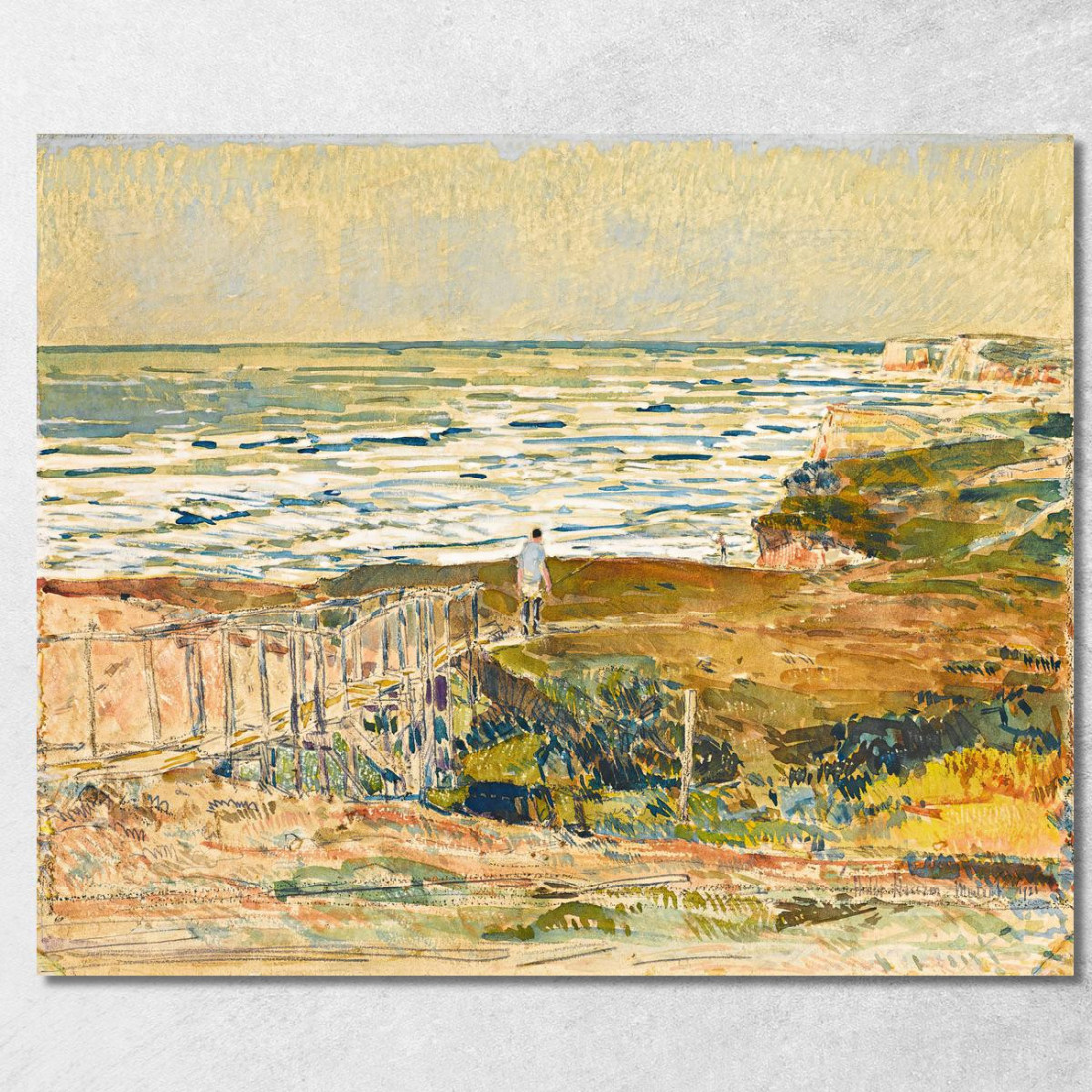 Pescatore Di Montauk Childe Hassam chs39 quadro stampato su tela Pescatore Di Montauk Childe Hassam chs39 quadro stampato su tela