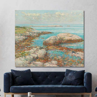 Rocce Ad Appledore Mattina Childe Hassam chs59 quadro stampato su tela