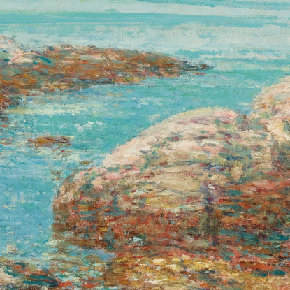 Rocce Ad Appledore Mattina Childe Hassam chs59 quadro stampato su tela