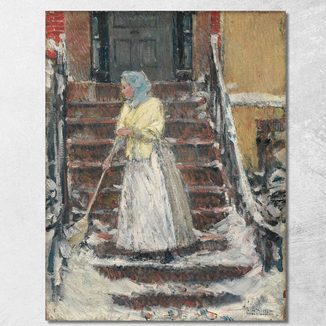 Spazzare La Neve Childe Hassam chs71 quadro stampato su tela Spazzare La Neve Childe Hassam chs71 quadro stampato su tela