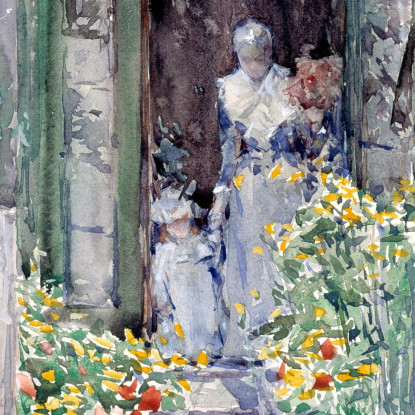 Il Giardino Nel Suo Splendore Childe Hassam chs76 quadro stampato su tela