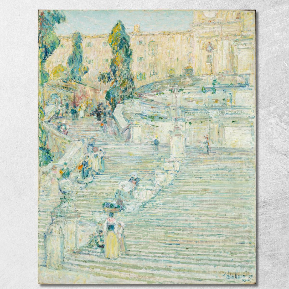 La Scala Di Spagna Roma Childe Hassam chs85 quadro stampato su tela La Scala Di Spagna Roma Childe Hassam chs85 quadro stampato su tela