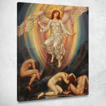 La Luce Splende Nelle Tenebre Evelyn De Morgan emg43 quadro stampato su tela