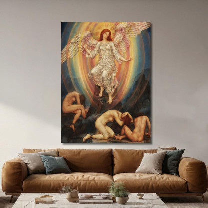 La Luce Splende Nelle Tenebre Evelyn De Morgan emg43 quadro stampato su tela