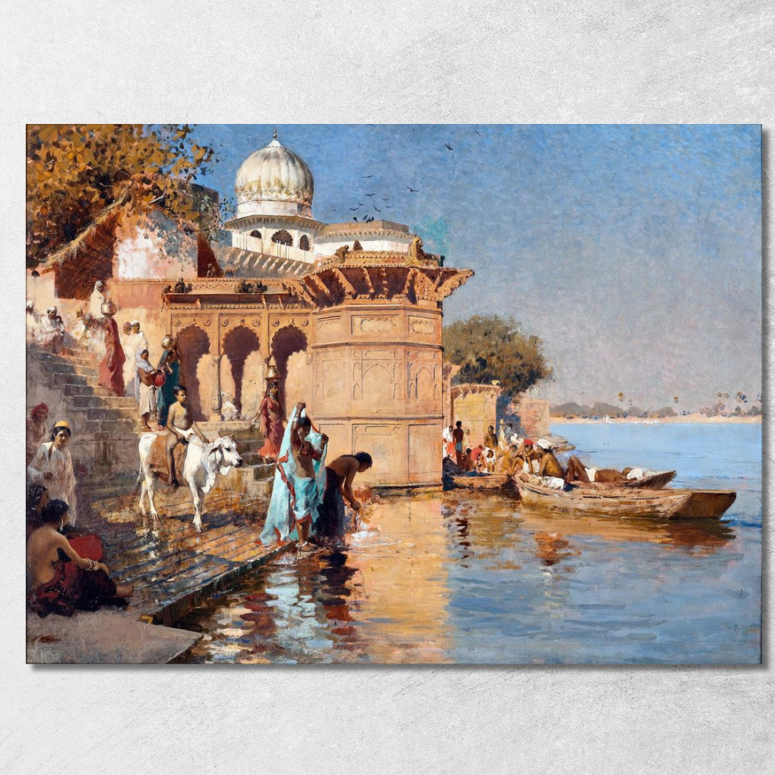Lungo I Ghat Mathura Edwin Lord Weeks elw7 quadro stampato su tela Lungo I Ghat Mathura Edwin Lord Weeks elw7 quadro stampato su tela