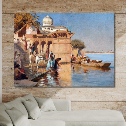 Lungo I Ghat Mathura Edwin Lord Weeks elw7 quadro stampato su tela