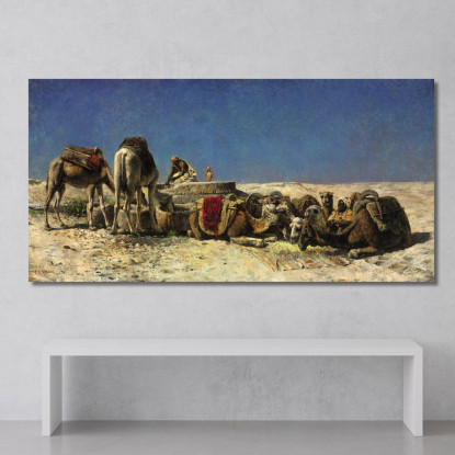 Cammelli Accanto A Una Cisterna Edwin Lord Weeks elw12 quadro stampato su tela