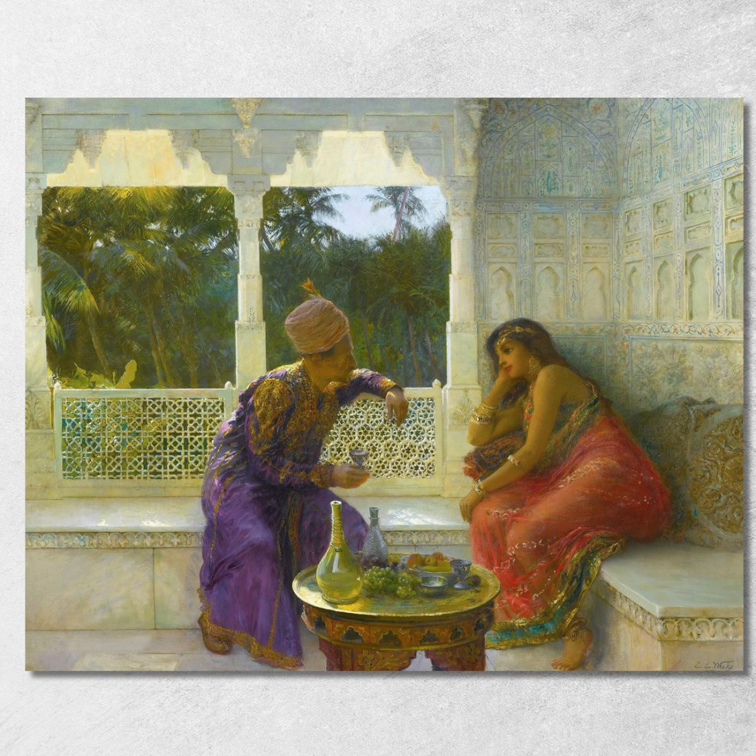 Figure In Un Interno Con Giardino Di Palme Oltre 2 Edwin Lord Weeks elw17 quadro stampato su tela