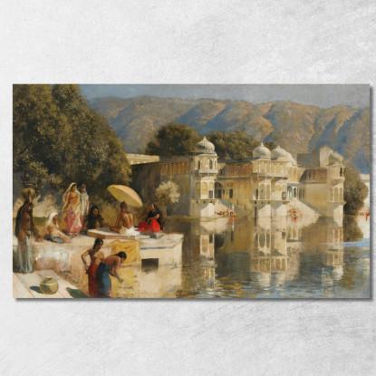 Lago Di Oodeypore India 2 Edwin Lord Weeks elw23 quadro stampato su tela