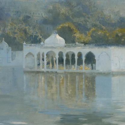 Lago Di Oodeypore India Edwin Lord Weeks elw24 quadro stampato su tela