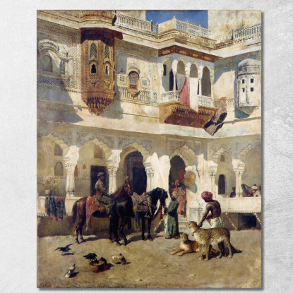 Il Rajah Inizia La Caccia Edwin Lord Weeks elw41 quadro stampato su tela