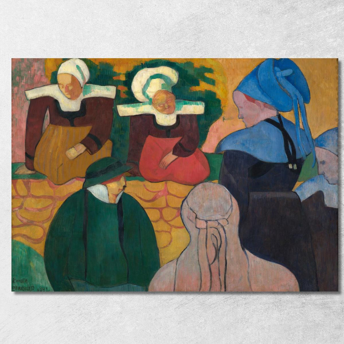 Donne Bretoni Al Muro Emile Bernard ebr7 quadro stampato su tela Donne Bretoni Al Muro Emile Bernard ebr7 quadro stampato su tela