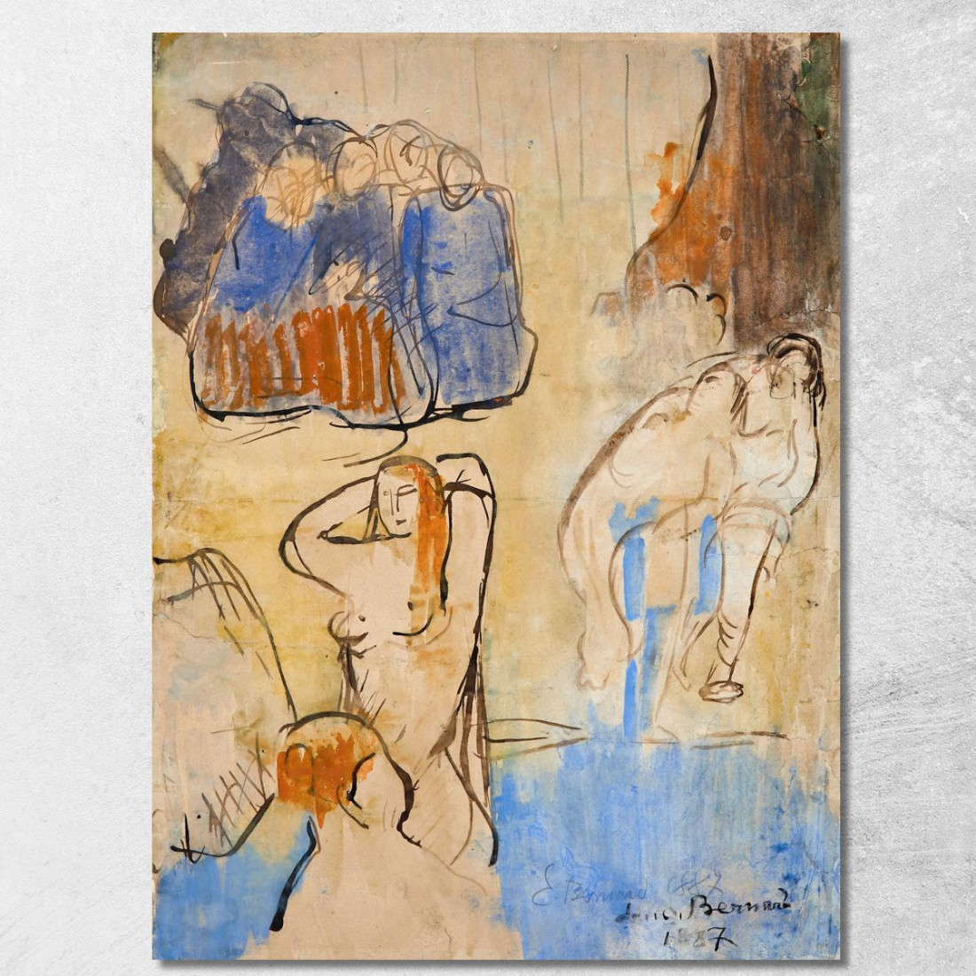 Studio Per Bagnanti Emile Bernard ebr15 quadro stampato su tela Studio Per Bagnanti Emile Bernard ebr15 quadro stampato su tela
