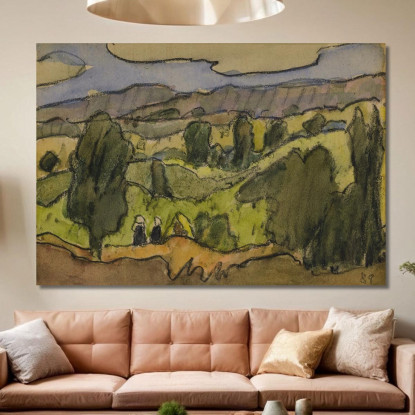 Paesaggio Intorno A Pont Aven Emile Bernard ebr33 quadro stampato su tela