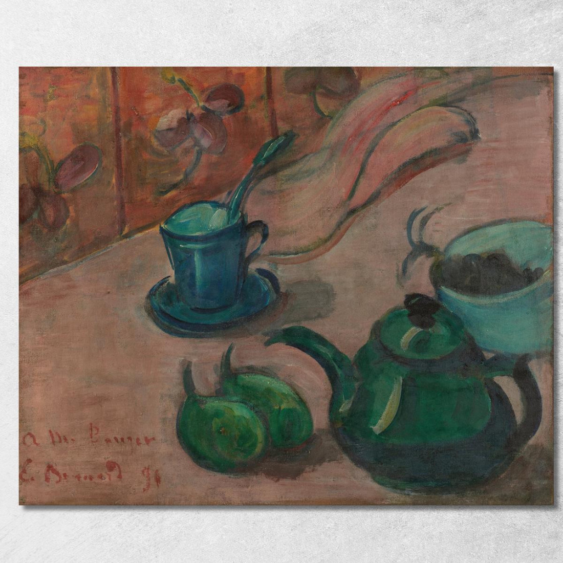Natura Morta Con Teiera Tazza E Frutta Emile Bernard ebr44 quadro stampato su tela Natura Morta Con Teiera Tazza E Frutta Emile Bernard ebr44 quadro stampato su tela