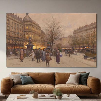 Il Viale Verso Il Ponte Eugène Galien-Laloue egl25 quadro stampato su tela