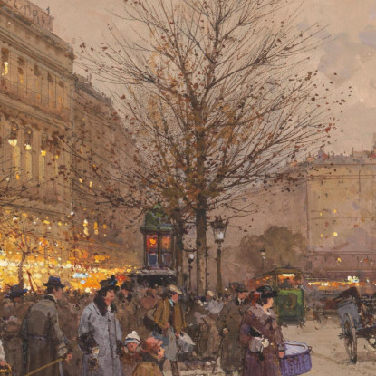Il Viale Verso Il Ponte Eugène Galien-Laloue egl25 quadro stampato su tela