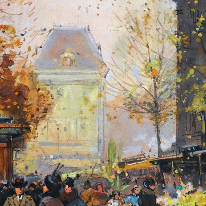 Il Mercato Dei Fiori Della Madeleine Eugène Galien-Laloue egl29 quadro stampato su tela