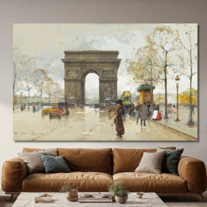 L'Arco Di Trionfo Eugène Galien-Laloue egl40 quadro stampato su tela