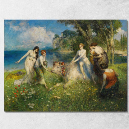L'Europa Sul Toro Ferdinand Leeke flk3 quadro stampato su tela