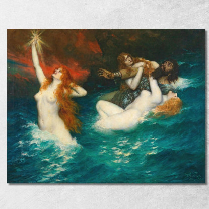 Le Figlie Del Reno Ferdinand Leeke flk13 quadro stampato su tela