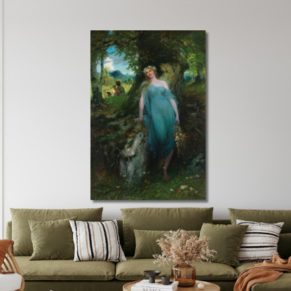 Ninfa Dei Boschi E Pastore Ferdinand Leeke flk15 quadro stampato su tela