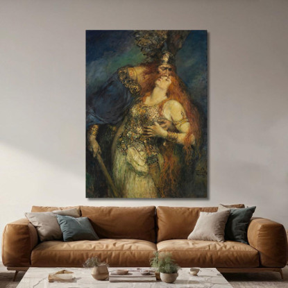 L'Addio Di Wotan Ferdinand Leeke flk17 quadro stampato su tela