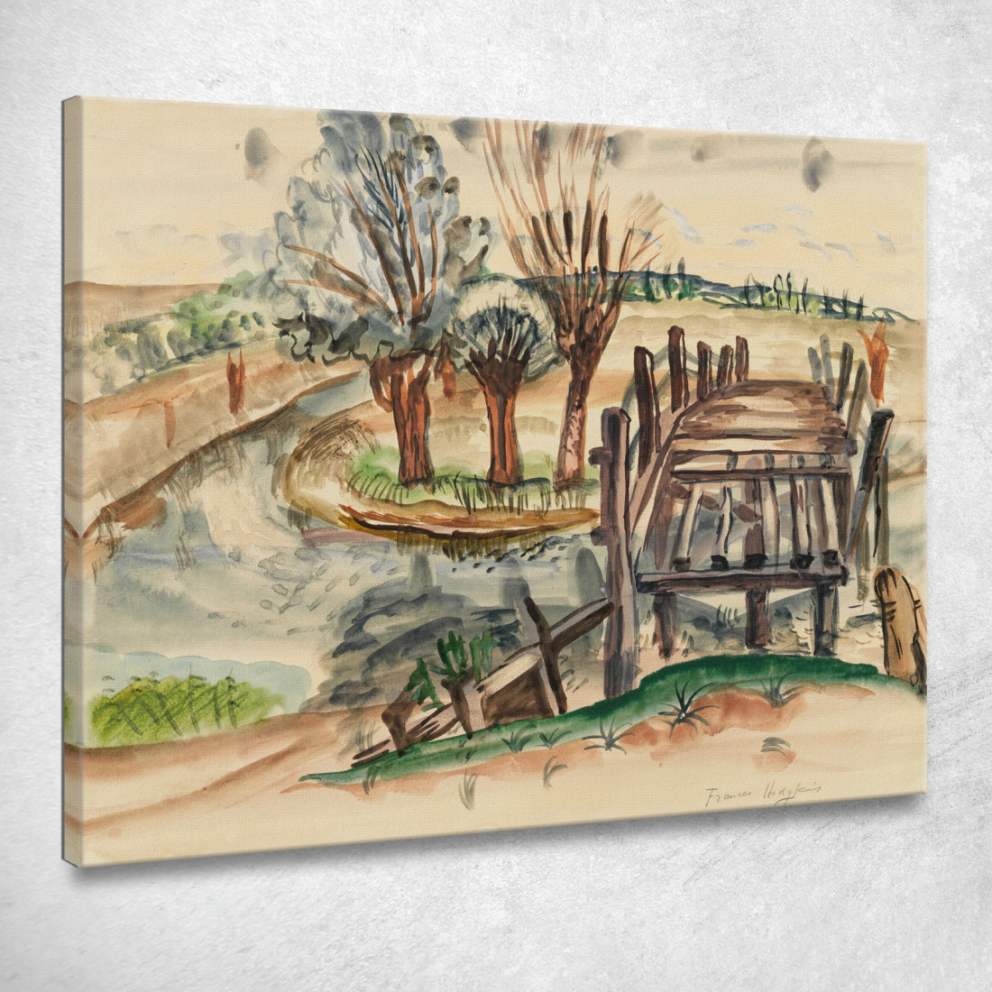 Ponte Di Flatford Frances Hodgkins fhd12 quadro stampato su tela