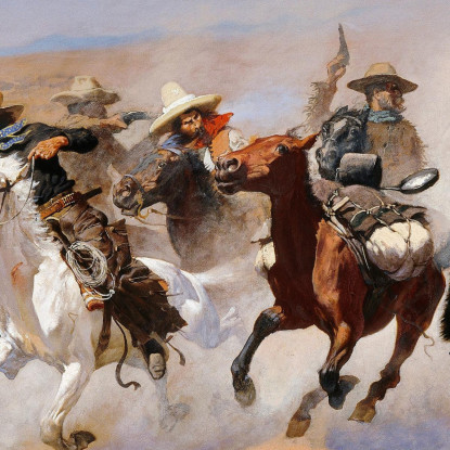 Una Corsa Verso Il Legname Frederic Remington frm1 quadro stampato su tela