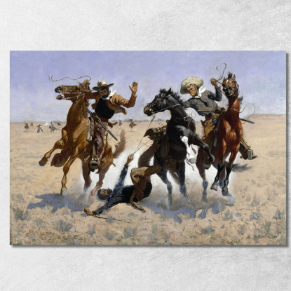 Aiutare Un Compagno Frederic Remington frm5 quadro stampato su tela