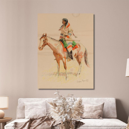 Meticcio Frederic Remington frm18 quadro stampato su tela