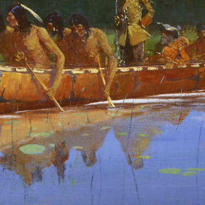 Radisson E Groseilliers Frederic Remington frm31 quadro stampato su tela