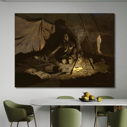 Le Foglie Secche Durarono Più A Lungo Di Lei Frederic Remington frm43 quadro stampato su tela
