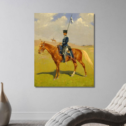 L'Ussaro Frederic Remington frm48 quadro stampato su tela