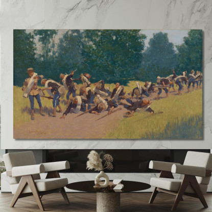 L'Urlo Della Scheggia A San Juan Hill Frederic Remington frm60 quadro stampato su tela