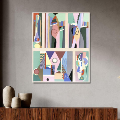 Collezione Decori E Colori Pl.09 Georges Valmier gvl10 quadro stampato su tela
