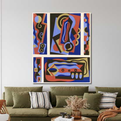 Collezione Decori E Colori Pl.10 Georges Valmier gvl11 quadro stampato su tela