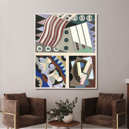 Collezione Decori E Colori Pl.14 Georges Valmier gvl15 quadro stampato su tela
