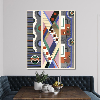 Collezione Decori E Colori Pl.19 Georges Valmier gvl20 quadro stampato su tela