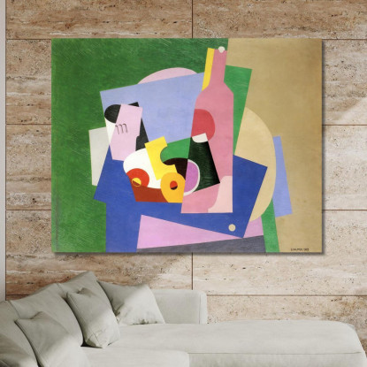 Natura Morta Con Bottiglia Georges Valmier gvl66 quadro stampato su tela