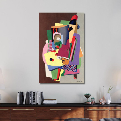 La Lezione Di Pianoforte Georges Valmier gvl68 quadro stampato su tela