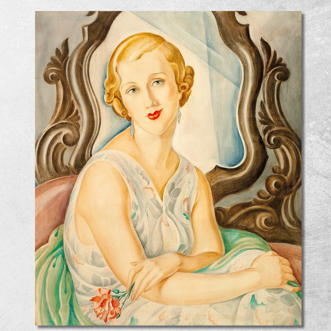 Signora Davanti Ad Uno Specchio Gerda Wegener gwg1 quadro stampato su tela Signora Davanti Ad Uno Specchio Gerda Wegener gwg1 quadro stampato su tela