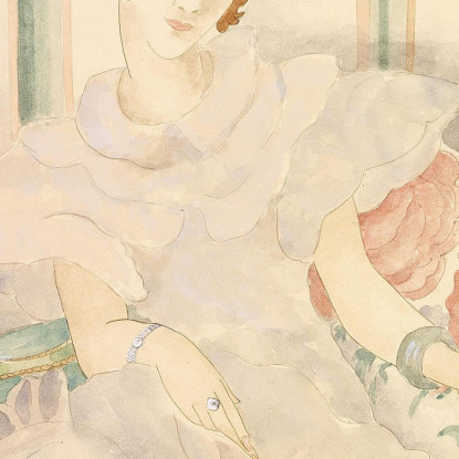 Ritratto Di Una Giovane Donna In Abito Bianco Gerda Wegener gwg15 quadro stampato su tela