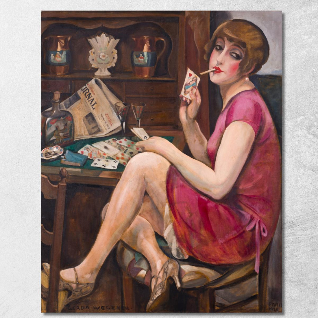 Regina Di Cuori Ritratto Di Lili Gerda Wegener gwg19 quadro stampato su tela