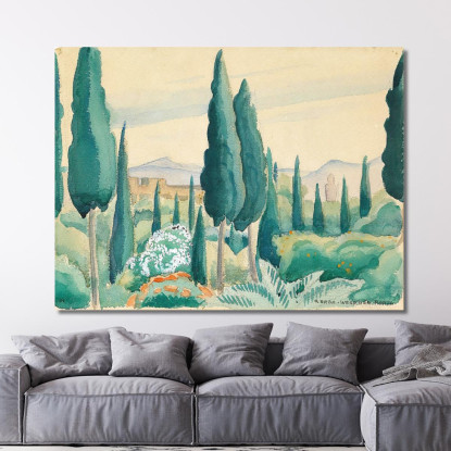 Vista Del Paesaggio Marocchino Nei Pini In Primo Piano Gerda Wegener gwg37 quadro stampato su tela