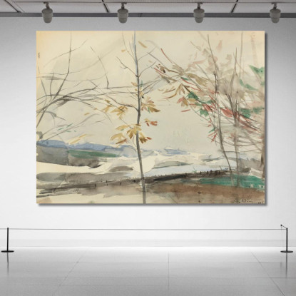 Paesaggio Autunnale Con Alberi Giovanni Boldini gbd6 quadro stampato su tela